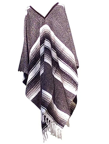 Western poncho blue brown - -,