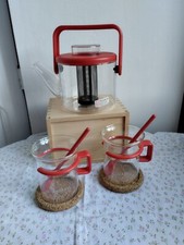 BODUM    NEUF Set théière 2 tasses cuillères filtre vintage