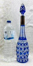 VAL SAINT LAMBERT OSRAM CARAFE RÖMER ROEMER WINE CRYSTAL COLORED BLUE