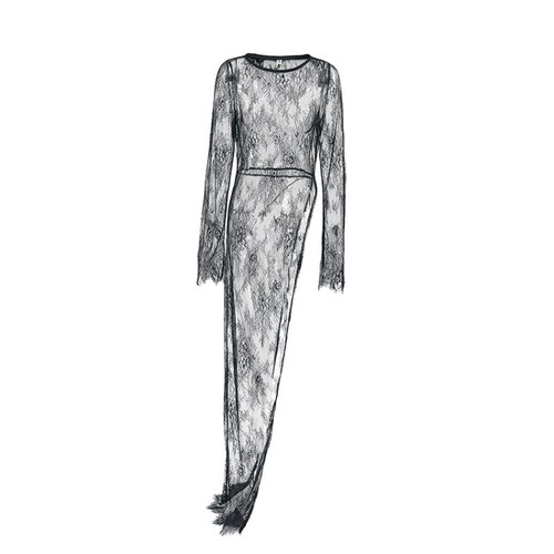 Robe maxi noire dentelle - maxi,