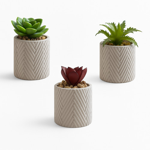 Trois plantes artificielles - trois,