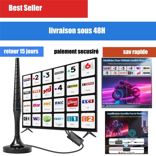 Antenne intérieure tnt 4k - intérieure,
