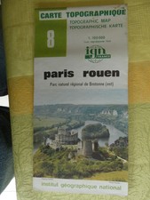 CARTE IGN serie verte 8 paris rouen 1983