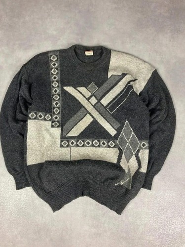 Pull maille vintage 100 laine - maille,