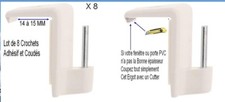 8 Crochets,Ca ne Tombe Plus,Coudé et Adhésif,Rideaux,Tringle,Fenêtre,Porte PVC