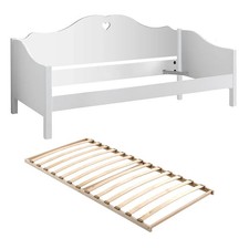 MILADY - Lit Banquette 90x200cm Motifs Coeurs avec Sommier