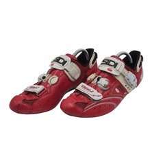 Sidi Ergo 2 Carbon Lite Road Cycling Shoes Red White EU 46 3-Bolt Ratchet Buckle