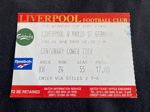 Ticket billet match liverpool - ticket/billet,