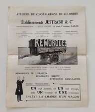ADVERTISING CATALOGUE / JUSTRADO PARIS DOVES / TRACTOR PLOUGH TRAILER
