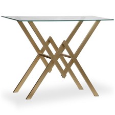Console Design en Verre "Pixoma" 106cm Or