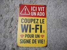 PLAQUE METAL HUMORISTIQUE WIFI
