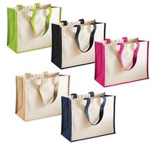 Contraste Couleur Naturel Jute Classique Courses Westford Mill Imprimantes Sac