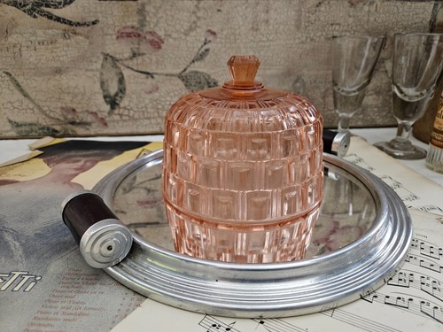 Cloche verre rose art - rose,
