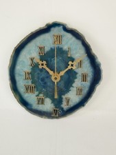 Functional agate quartz clock about 15 cm in diameter 