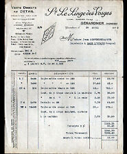 GERARDMER (88) FACTORY de LINES / CANVASES & DRAPERIE "LINVOSGES" invoice in 1929