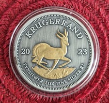2023 1 oz Krugerrand Antique finish fine silver 999 South Africa Krugerrand coin