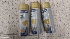 Lot de 3 Bombes Spray Spectrum – Or Brillant – 400 ml – Peinture Acrylique Haute