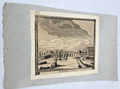 Gravure originale amstel sluys - amstel,