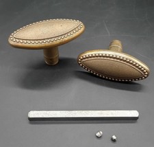 Ancienne Paire de Poignée, Bouton de Porte en Bronze Perlé Style Louis XVI n°5