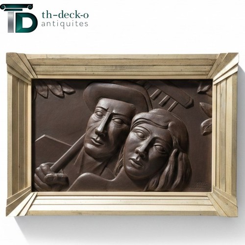 Plaque cuivre bas - plaque, relief
