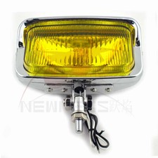 Square Retro Chrome Headlight Motorcycle for Harley Chopper Amber Cafe Racer