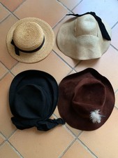 lot - 4 anciens chapeaux de