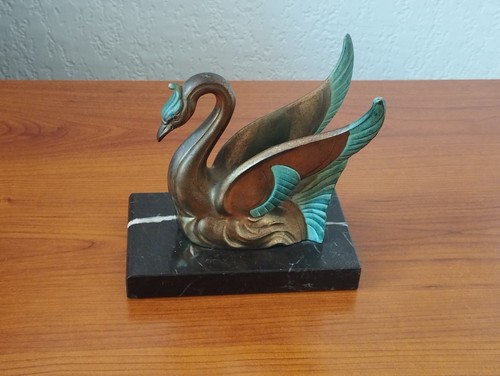 Ancien serre livres cygne en - 1, serre-livres