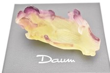 DAUM IRIS MINI COUPELLE PATE DE VERRE ART GLASS IRIS PIN DISH BOWL CRYSTAL W BOX
