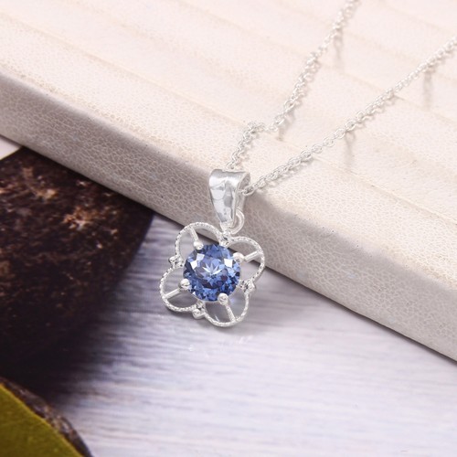 Collier saphir bleu - collier,