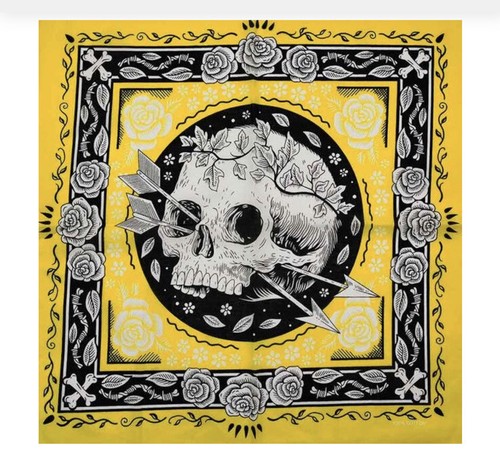 Bandana tête mort jaune - tÊte,
