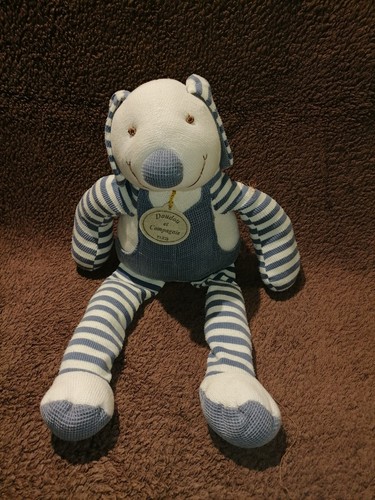 Doudou peluche chien bleu - doudou, et