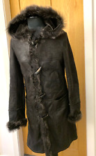 Ventcouvert real sheepskin shearling fur coat hooded duffle Toscana 38 UK6-8 US2