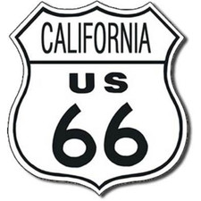 PLAQUE DECORATIVE-CALIFORNIA US ROUTE 66- DECORATION USA / BIKER - MADE IN USA