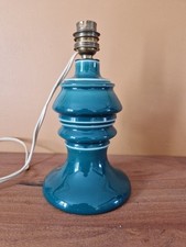 Pied de lampe en faience verte