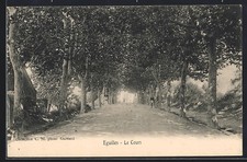 Old postcard Éguilles, Le Cours 