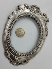 ANTIQUE PHOTO FRAME - MINIATURE EPOCH XVIII? SOLID SILVER E.T HALLMARK