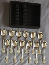 CHRISTOFLE modèle MARLY Cuvette puzzle de 12 cuillères à glace en métal argenté