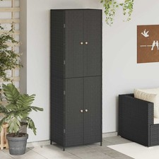 Armoire de rangement de jardin Noir 59x40x180 cm Résine tressée vidaXL