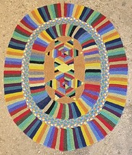 NWOT Judy Boisson multi Color  Mantauk Trail Rug W Saddle.  EXCELLENT CONDITION