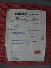 ++"1611" OLD INVOICE HEATING BUTHILLIER ET VERLEY LILLE 1942