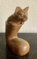 Carved Wooden Cat 