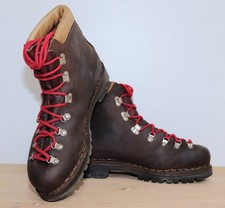 French Vintage 1970s Brown Leather Moutaineering Boots TRAPPEUR  45,5FR 11,5US