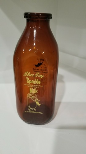 Antique milk bottle 1 - 1, quart