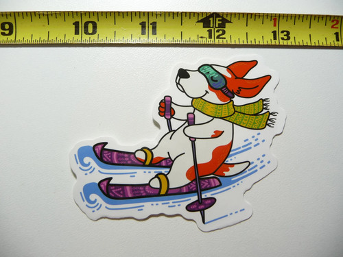 Winter sports dog skiing down - dog,