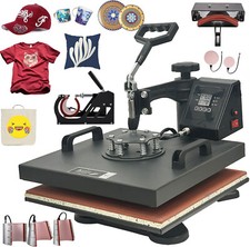 38 x 38 cm 8 en 1 Presse à Chaud Presse à Chapeau Presse à Textile Plaque