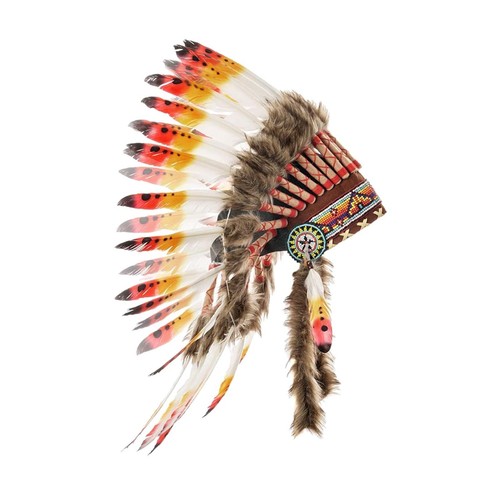 Coiffe indienne plumes - indienne, en