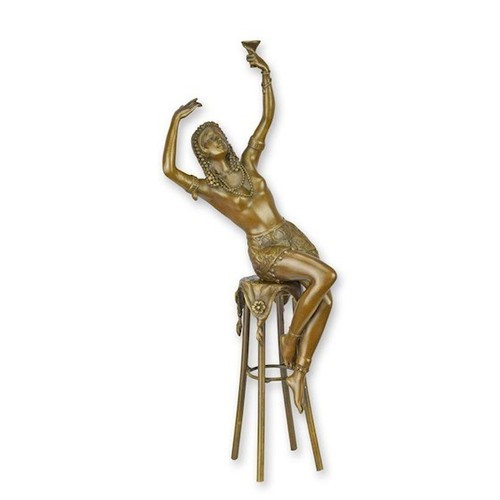 Sculpture dame bronze sur - sculpture,