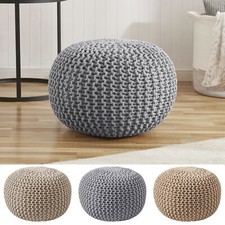 Round Cotton Knitted Pouf