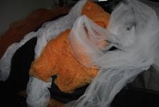 Large bag of new tulle orange black white OVER 50 yds Halloween wedding Crafts