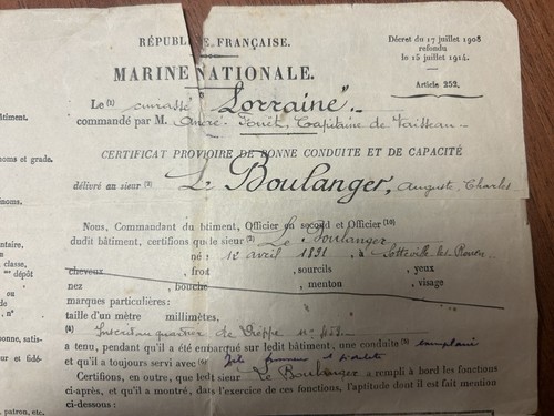 Certificat bonne marine - bonne,
